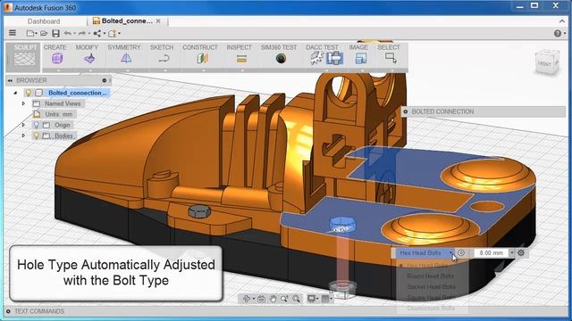 Bolted Connection for Autodesk Fusion 360 Proposal смотреть онлайн
