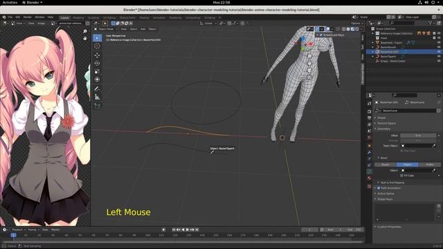 Blender Tutorial — Character Modeling Part 30 [Bezier Curves] смотреть онлайн
