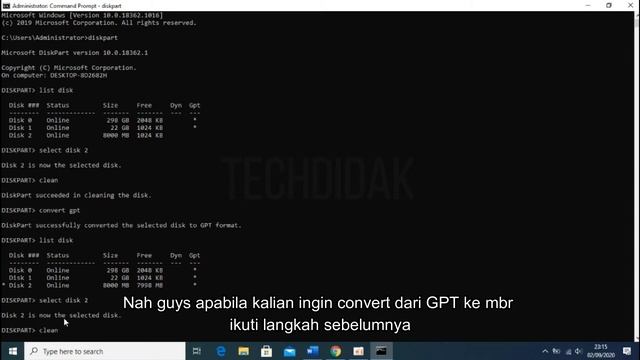 Cara Convert Flashdisk dan Hard Disk ke Partisi GPT atau MBR смотреть онлайн
