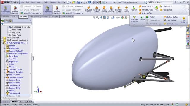 SolidWorks Surfacing to Create FSAE Body Work Part 2 смотреть онлайн