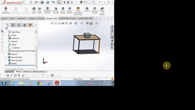 Solidworks tutorial 10 weildments, basic rendering & simulation with SFD&BMD смотреть онлайн