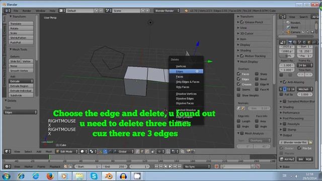 3 minutes blender tutorial for absolute beginner - Part 08 Extrude and delete смотреть онлайн