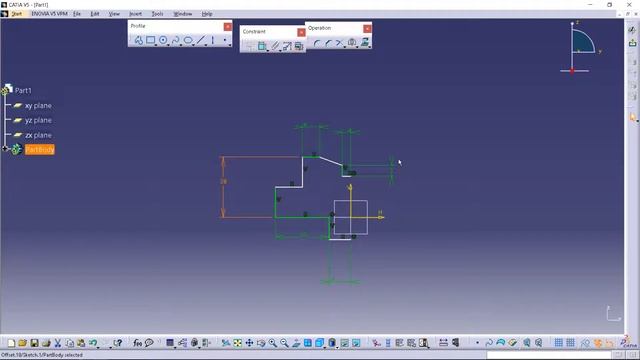 Catia V5 | Part modeing for beginners | Drawing file in description | 03 смотреть онлайн
