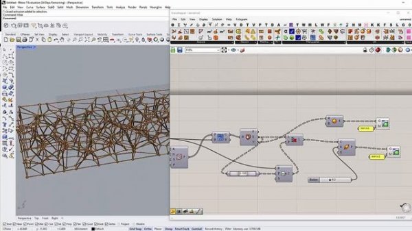 012_ Voronoi 3D grid to construct parametric geometry inside Grasshopper 3D, Rhinoceros 3D.