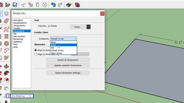 SketchUp 2019 - ตอนที่ 47/พื้นฐานการใช้คำสั่ง Dimension (ตอนที่ 2) смотреть онлайн
