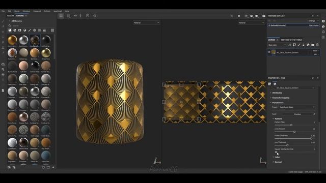 Art Déco Wall PBR Substance Material смотреть онлайн