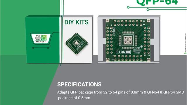 PCB Power Market - QFN64 0.5mm / 0.8mm Adapter PCB смотреть онлайн