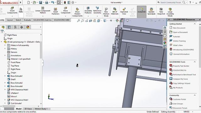 SOLIDWORKS Premium 2017 Assembly Ribbon Mixer смотреть онлайн