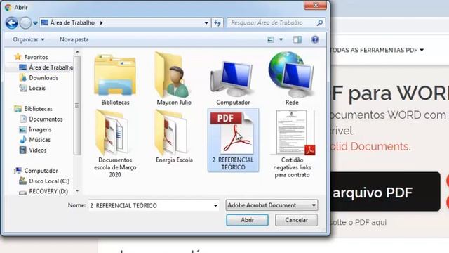 Converter arquivo pdf para word - online fácil