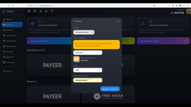 Как перевести выплату на тех. аккаунт правильно | Видеогайд смотреть онлайн