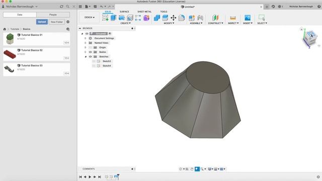 Autodesk Fusion 360 Basics - Lofting Tools (Tutorial 05) смотреть онлайн