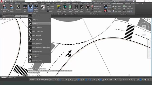 GuideSIGN Sigma & Plus - Arrow Pavement Markings in AutoCAD смотреть онлайн