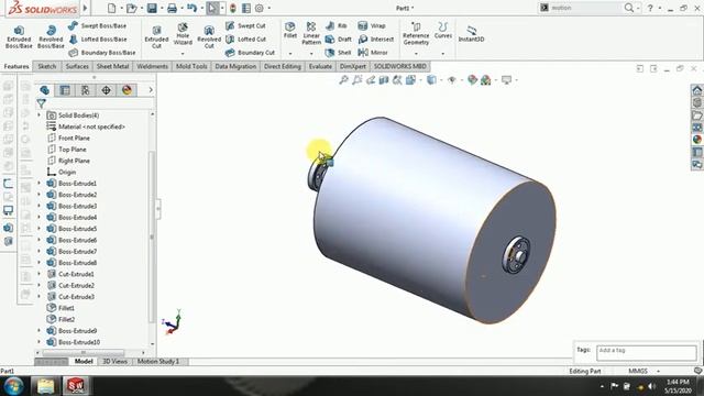#Solidworks tutorials| Design and assembly of thresar machine in Solidworks | Part 3 смотреть онлайн