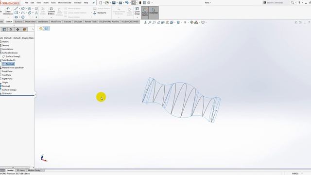 Создание кривой на сложной поверхности в SolidWorks смотреть онлайн