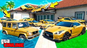 Угнал кучу золотых чит тачек и огромный монстр трак у мажора за 180 сек! Битва воров в ГТА 5 Онлайн