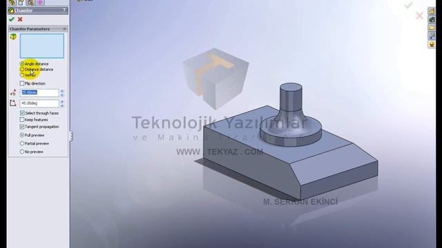 SOLIDWORKS 2008 Eğitim -17 Chamfer смотреть онлайн