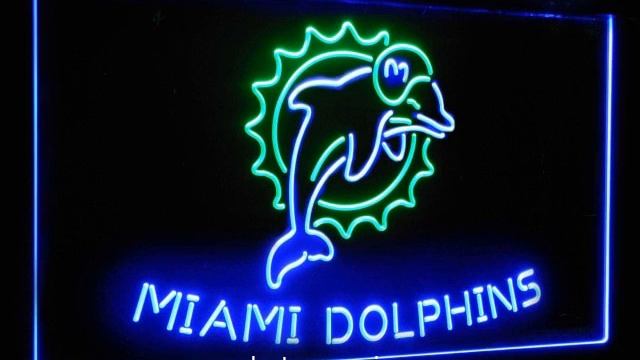 Miami Dolphins Football Bar Decoration Gift Dual Color Led Neon Sign смотреть онлайн