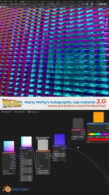 Marty McFly’s holographic cap material Blender 3D Tutorial v 2.0 смотреть онлайн