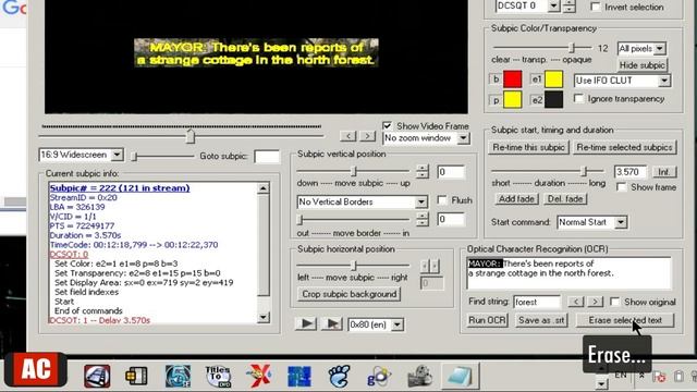 Remove Unwanted Text in Subtitles from VOB file on Windows-DVDSubEdit смотреть онлайн