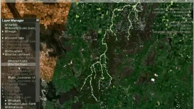 Example of GIS data display in Nasa World Wind смотреть онлайн