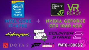 Intel Core I7-4790* + NVIDIA GeForce GTX 1060 6GB Тесты в 6 играх