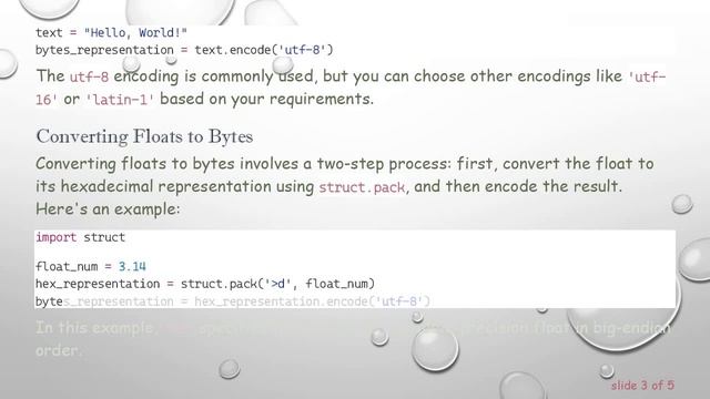 Converting Variables to Bytes in Python смотреть онлайн