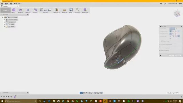 Designing a helmet using Autodesk Fusion 360 смотреть онлайн
