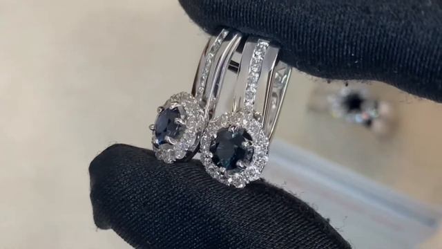 Серьги с сапфирами и бриллиантами *2-107-225-02*