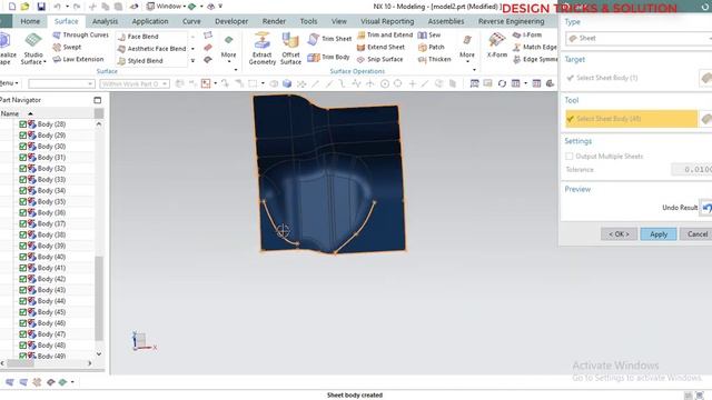 Sew in NX10 | Sew Command in NX10 | Learn How to Use Sew Command in NX смотреть онлайн