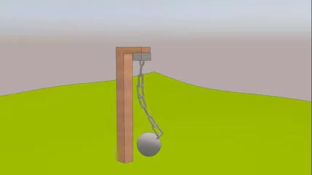 Free fall of a metal ball attached to a chain السقوط الحر لكرة معدنية مثبتة بسلسلة في برنامج 3dsmax смотреть онлайн
