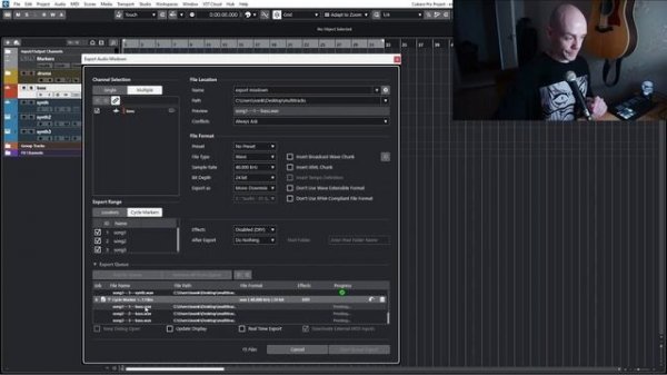 как сохранить готовый трек в cubase (export mixdown p5)