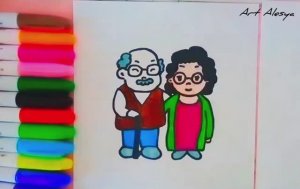 Как нарисовать бабушку и дедушку!