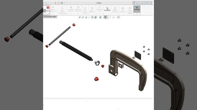 C-clamp in Solidworks #shorts смотреть онлайн