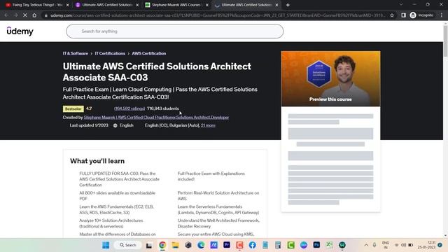 Stephane Maarek AWS Courses Udemy Exclusive Coupon Code 2024 смотреть онлайн