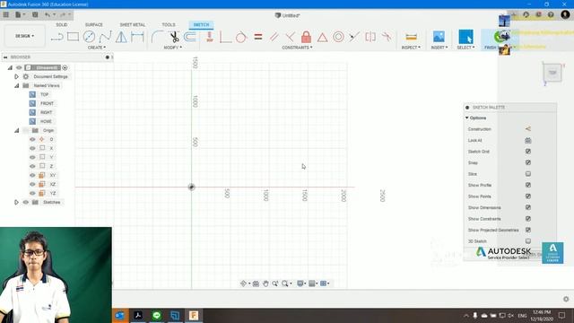 พื้นฐาน Autodesk Fusion 360 : EP 03 [ The Beginning to create 2D Sketch] смотреть онлайн