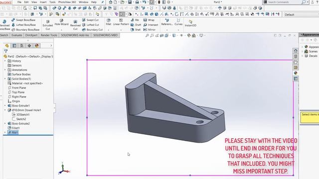 SOLIDWORKS TUTORIAL - EXERCISE # 120 MECHANICAL PARTS смотреть онлайн
