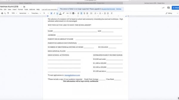 2020 Scholarship Tutorial