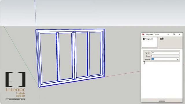 Dynamic Dimension Aluminum Window Model Sketchup SKP 01 смотреть онлайн
