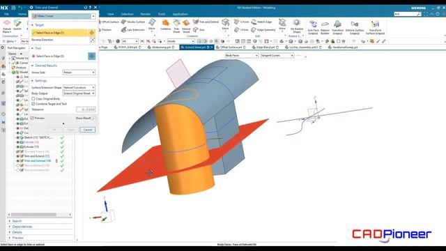 Siemens NX / Surfacing / Trim and Extend смотреть онлайн