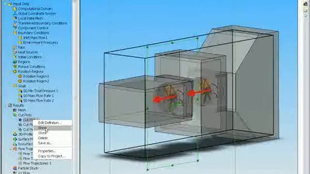COSMOS Velocity Analysis on a Fan Duct in SolidWorks смотреть онлайн
