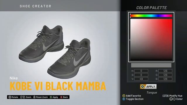 NBA 2K20 Shoe Creator - Nike Kobe 6 "Black Mamba" смотреть онлайн
