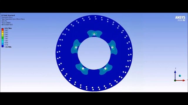 Topology optimization of a mountain bike disk brake rotor using Ansys Mechanical. смотреть онлайн