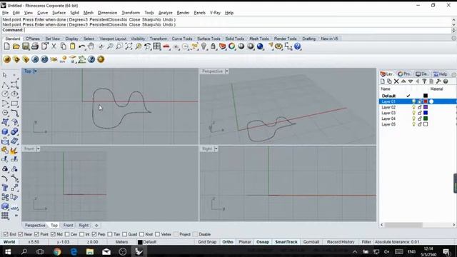 Basic Tutorial Rhinoceros 5 | Basic Setting and command [Thai] смотреть онлайн