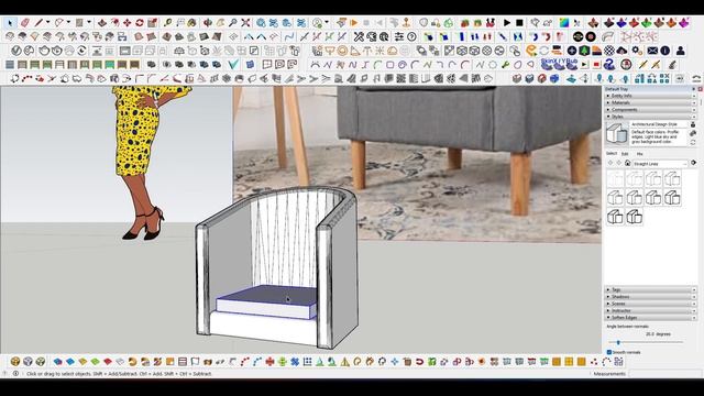 sketchup tutorial | How to create chair in sketchup | #3 смотреть онлайн