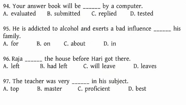 SSC MTS ENGLISH 2023/FILL IN THE BLANKS-2/MTS PREVIOUS YEARS ENGLISH QUESTIONS/SSC CGL, CHSL,MTS,CP
