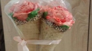 ЗЕФИР В ВАФЕЛЬНОМ РОЖКЕ - ПОДАРОК ЖЕНЩИНЕ НА 8 МАРТА, ДЕНЬ РОЖДЕНИЯ