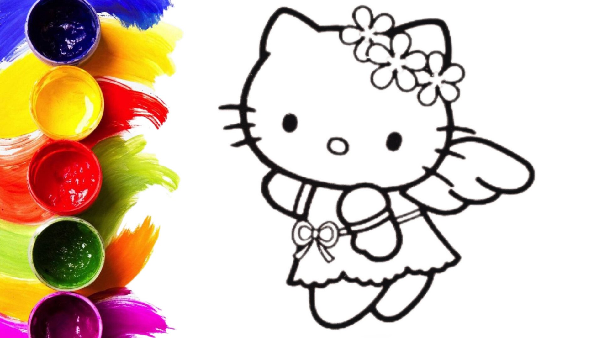 Хелло Китти раскраска для детей и малышей/простые рисунки для срисовки смотреть онлайн