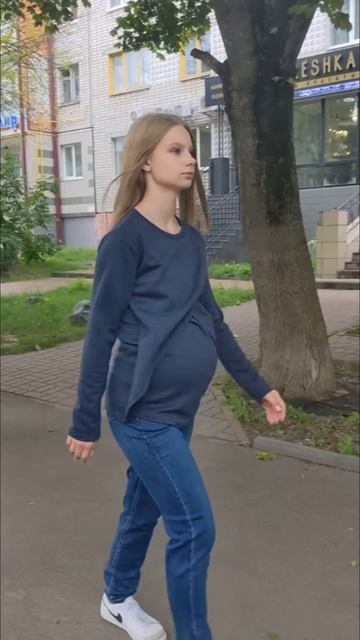 Туника для беременных и кормления Сабина, синий - Одежда для беременных Брянск. смотреть онлайн