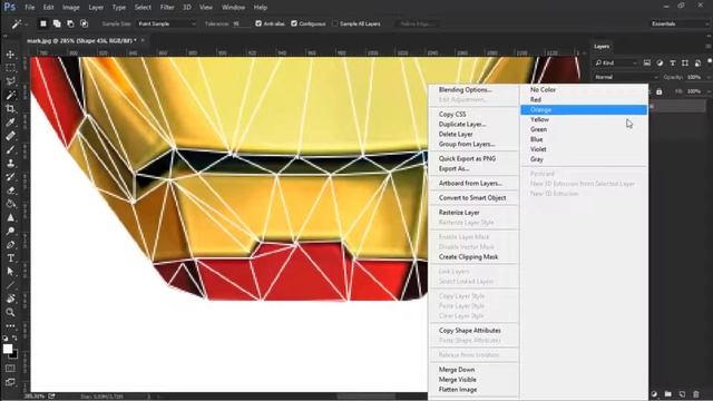 How to Make an Iron Man Low Poly Effect Turorial Adobe Photoshop CC 2017 | online learning смотреть онлайн