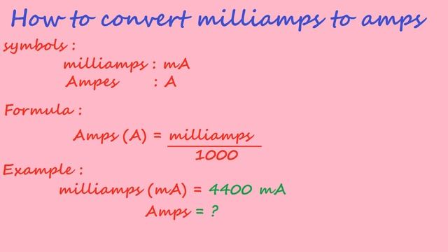 how to convert milliamps to amps - electrical formulas смотреть онлайн